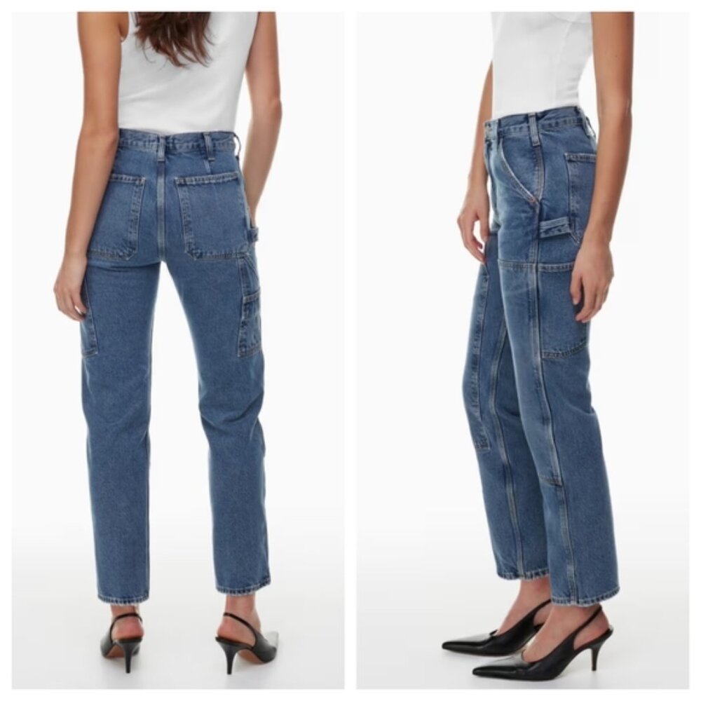 NEW AGOLDE Rami Carpenter Jeans Repetition Dark Blue Cargo Utility Cooper 28